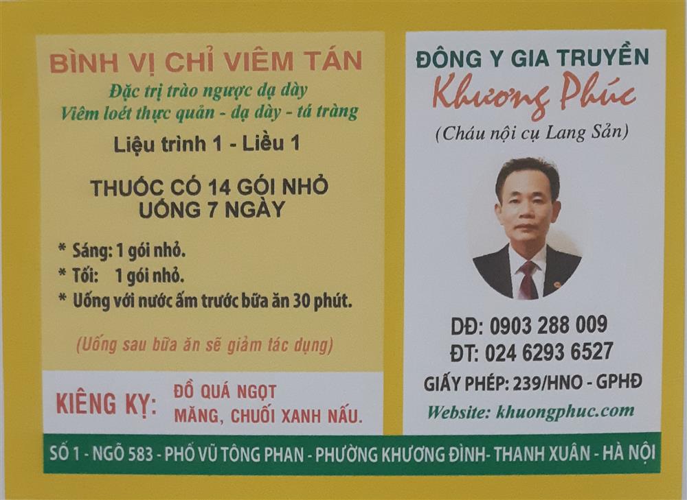 bình vị chỉ viêm tán